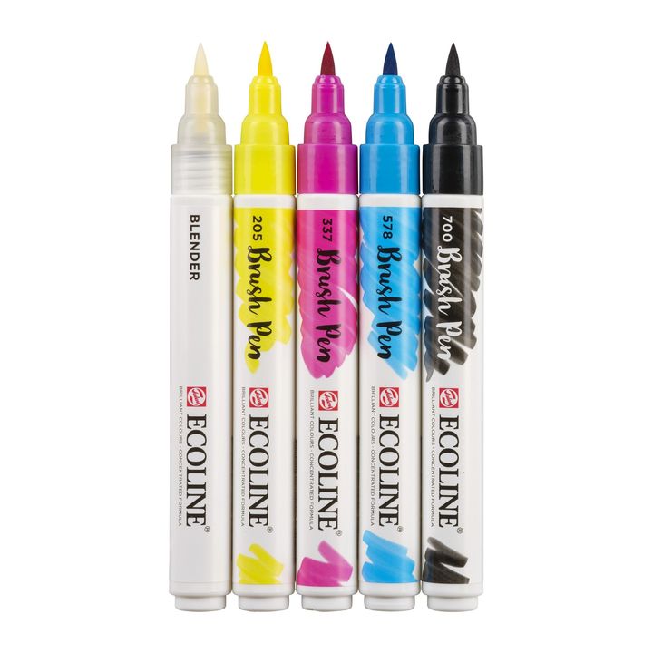 Vodene olovke Ecoline Brush Pen Primary