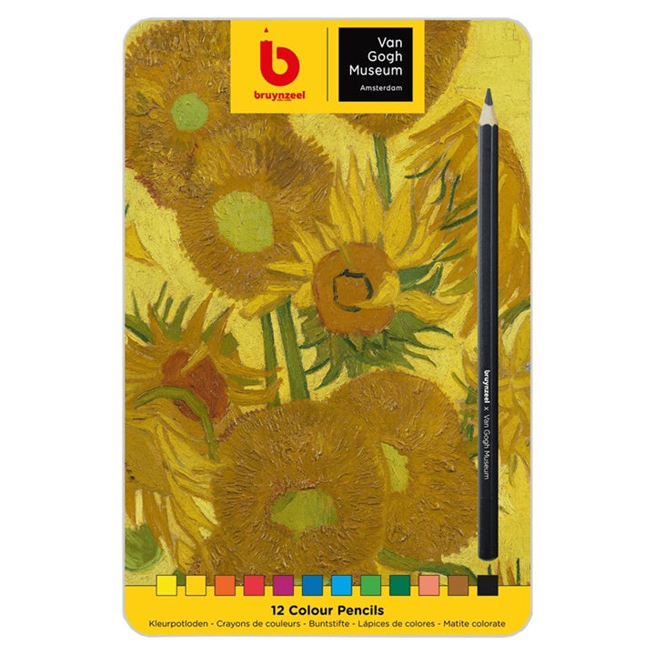 Bruynzeel drvene bojice Van Gogh Museum - Suncokreti u metalnoj kutiji 12 kom