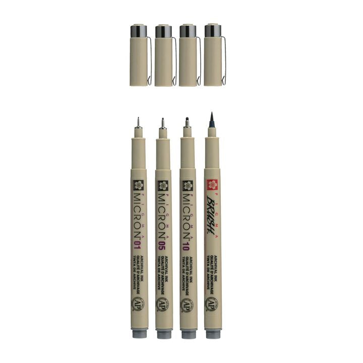 Set tehničkih olovaka Sakura Pigma Micron 3 fineliners a brush pen