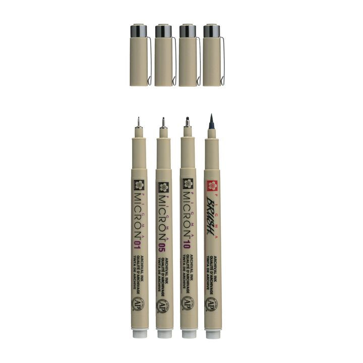 Set tehničkih olovaka Sakura Pigma Micron 3 fineliners a brush pen
