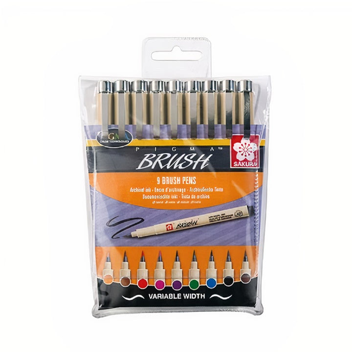 Set umjetničkih flomastera SAKURA Pigma Brush - 9 dijelni