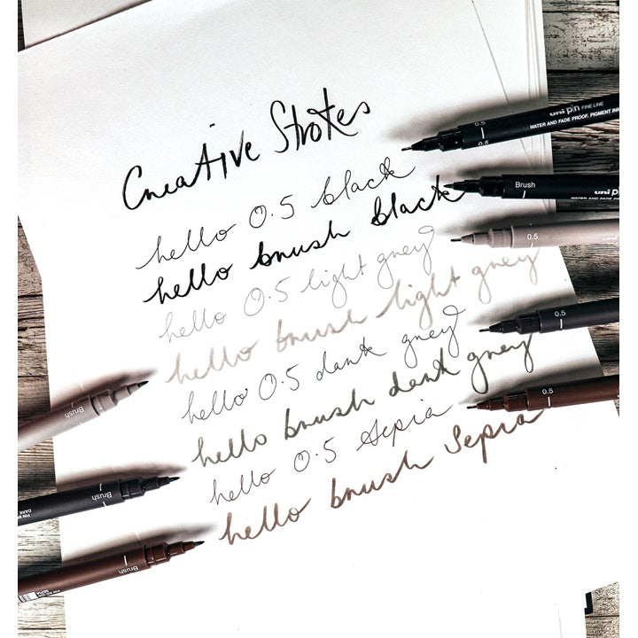 Set UNI PIN fineliner markera Creative Strokes 8 kom