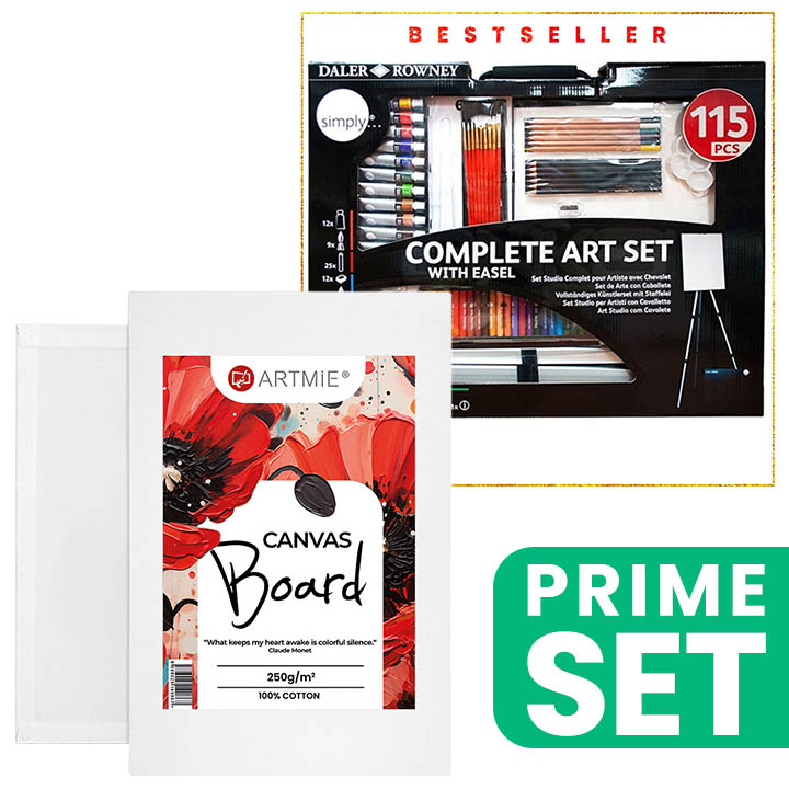 Veliki umjetnički set START s ARTMIE platnom na kartonu