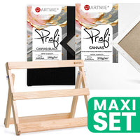 ARTMIE Set stolnih štafelaja s crno-bijelim PROFI platnom 40x30 cm
