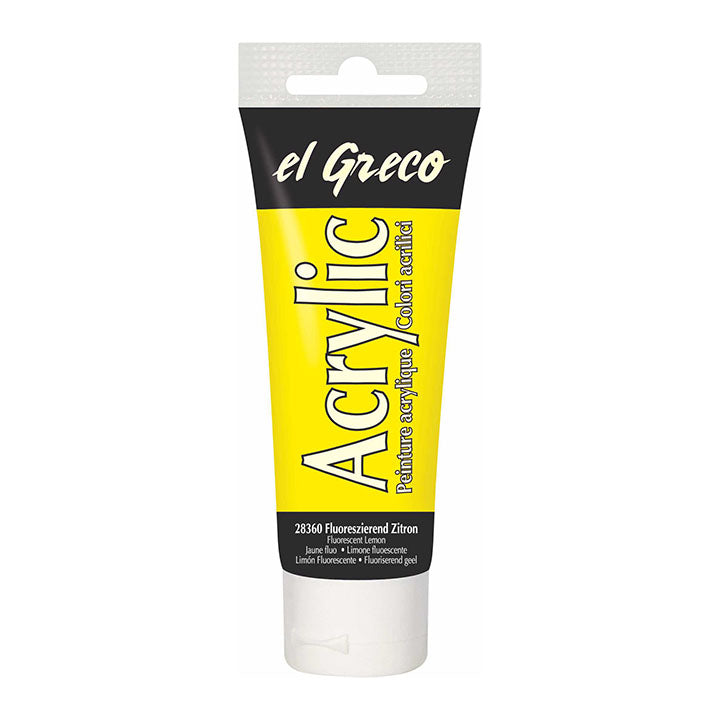 Akrilna boja El Greco 75 ml – fluorescentna citron