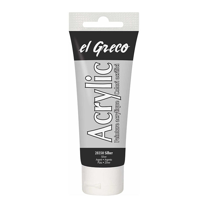 Akrilna boja El Greco 75 ml – srebrna