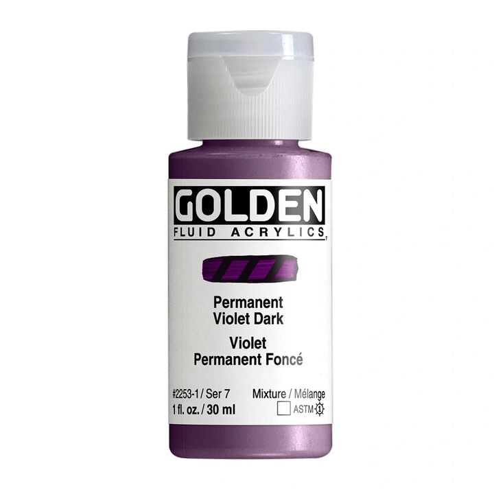Akrilna boja GOLDEN Fluid 118 ml – 2253 permanentna tamnoljubičasta