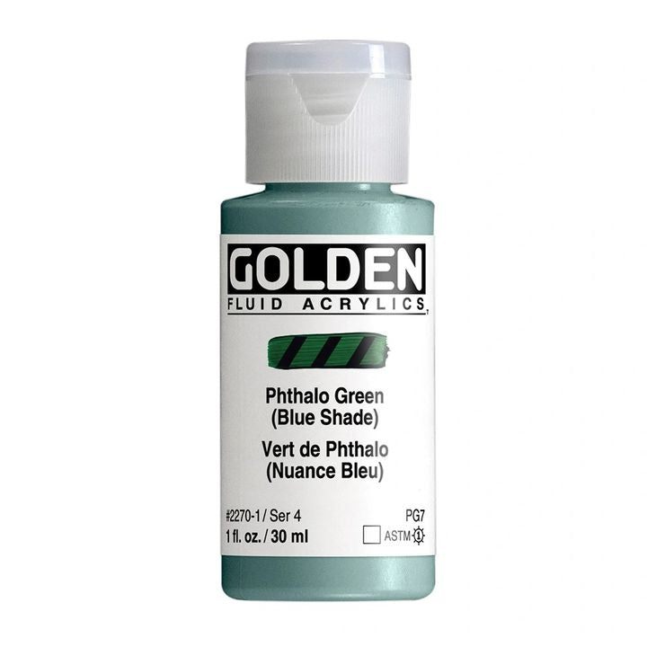 Akrilna boja GOLDEN Fluid 118 ml – 2270 ftalo zelena (plava nijansa)