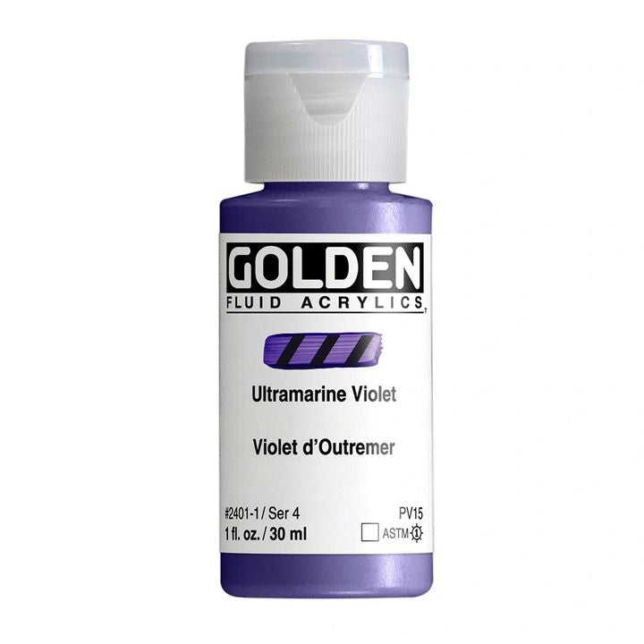 Akrilna boja GOLDEN Fluid 118 ml – 2401 ultramarin ljubičasta