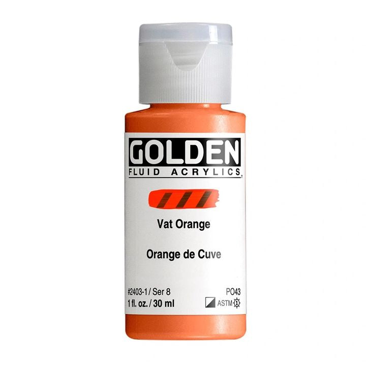 Akrilna boja GOLDEN Fluid 118 ml – 2403 vat narančasta