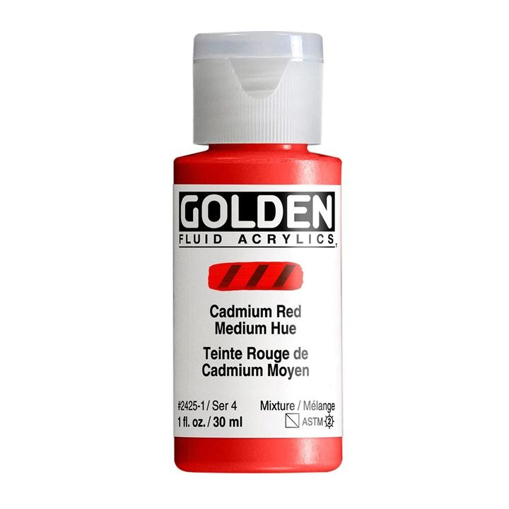 Akrilna boja GOLDEN Fluid 118 ml – 2425 kadmij medium crvena nijansa