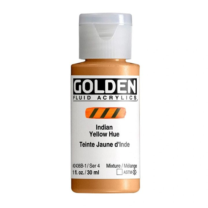 Akrilna boja GOLDEN Fluid 118 ml – 2436 indijska žuta nijansa