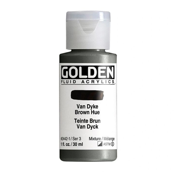 Akrilna boja GOLDEN Fluid 118 ml – 2442 Van Dyke smeđa nijansa