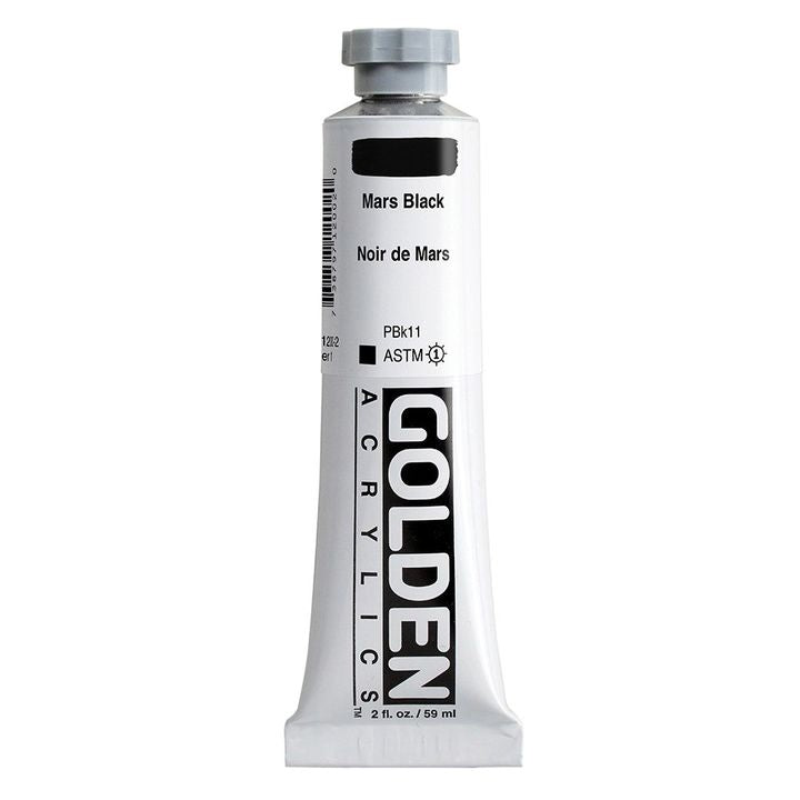 Akrilna boja GOLDEN Heavy Body 148 ml – 1200 mars crna