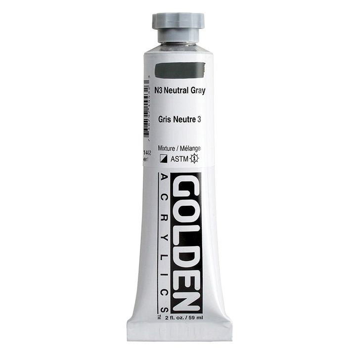 Akrilna boja GOLDEN Heavy Body 148 ml – 1443 neutralna siva N3