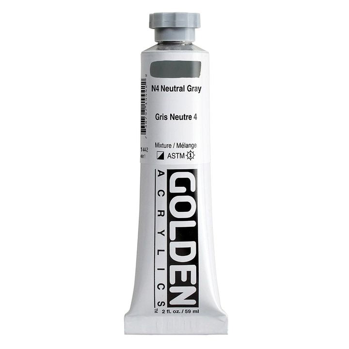 Akrilna boja GOLDEN Heavy Body 148 ml – 1444 neutralna siva N4