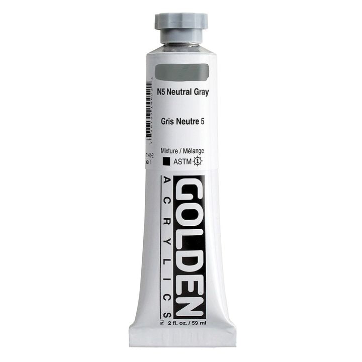 Akrilna boja GOLDEN Heavy Body 148 ml – 1445 neutralna siva N5