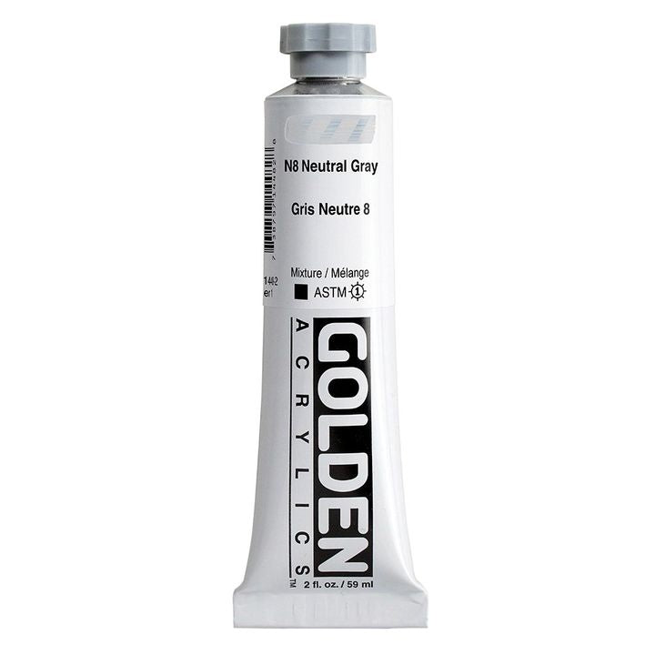 Akrilna boja GOLDEN Heavy Body 148 ml – 1448 neutralna siva N8