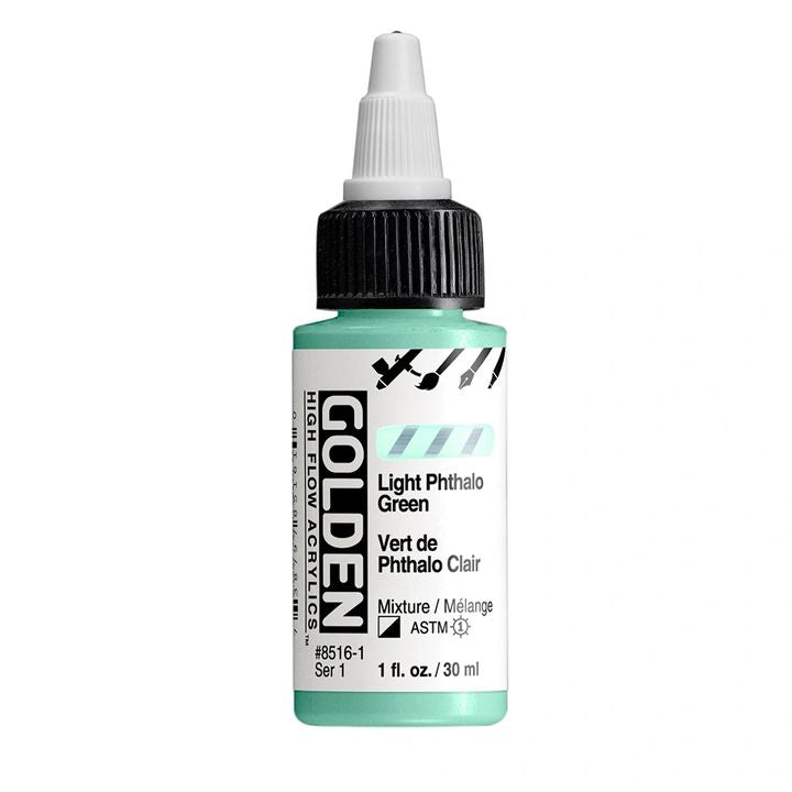 Akrilna boja GOLDEN High Flow 30 ml – 8516 Svijetla Ftalocijaninska Zelena