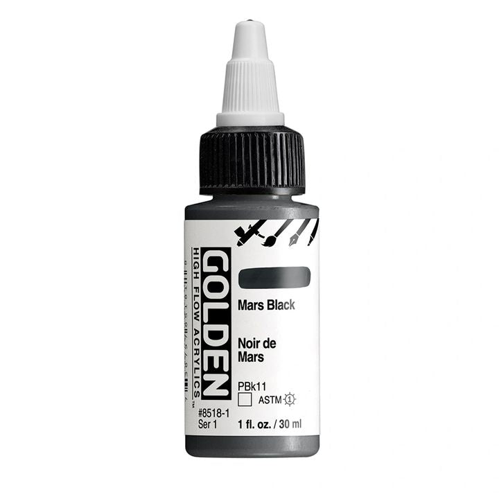 Akrilna boja GOLDEN High Flow 30 ml – 8518 Mars Crna