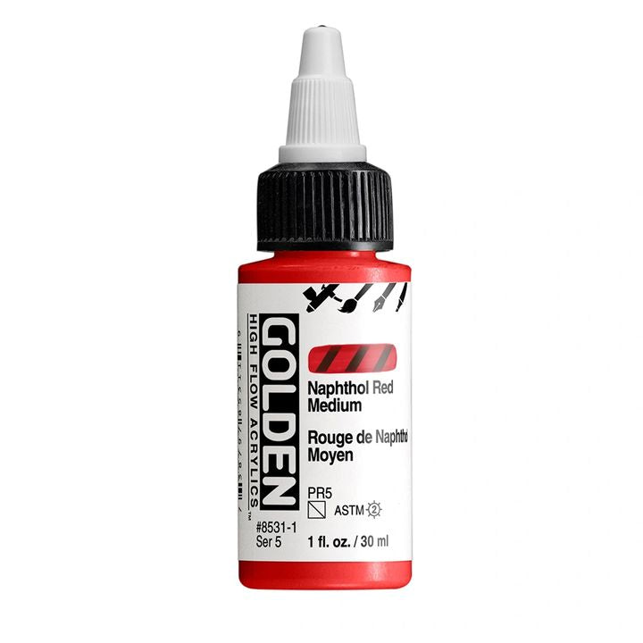 Akrilna boja GOLDEN High Flow 30 ml – 8531 Naftol Crvena Srednja