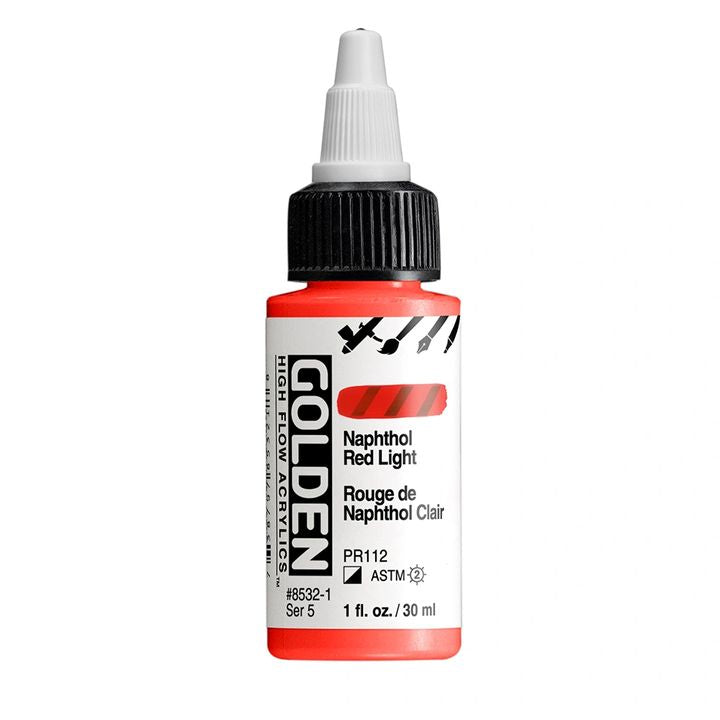 Akrilna boja GOLDEN High Flow 30 ml – 8532 Naftol Crvena Svijetla