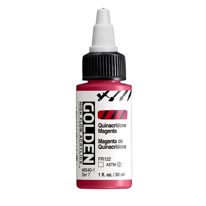 Akrilna boja GOLDEN High Flow 30 ml – 8540 Kinakridon Magenta