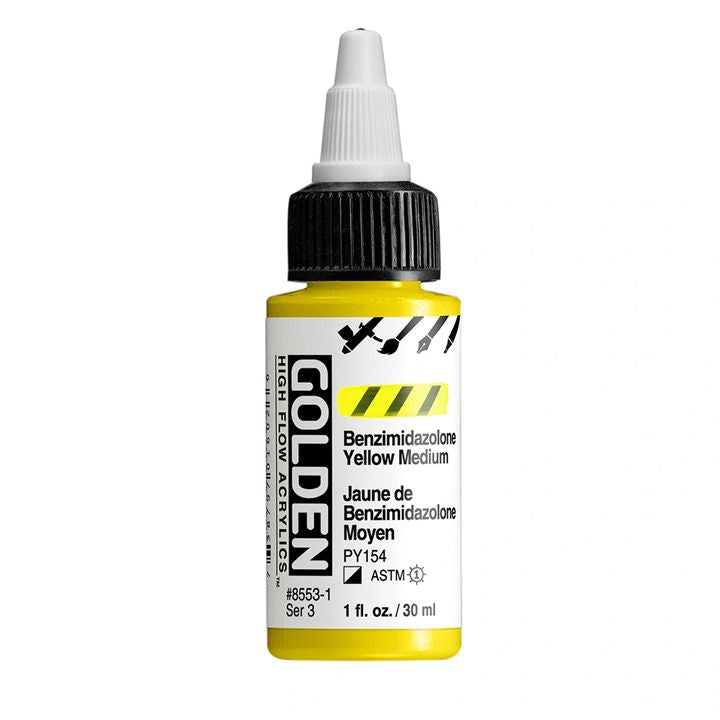 Akrilna boja GOLDEN High Flow 30 ml – 8553 Benzimidazolon Žuta Srednja