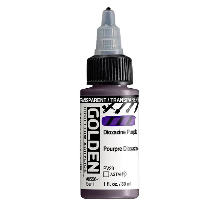Akrilna boja GOLDEN High Flow 30 ml – 8556 Transparentna Dioksazin Ljubičasta
