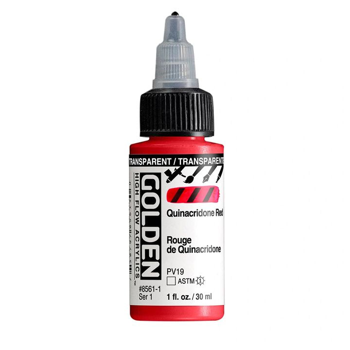Akrilna boja GOLDEN High Flow 30 ml – 8561 Transparentna Kinakridon Crvena