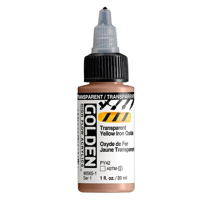 Akrilna boja GOLDEN High Flow 30 ml – 8565 Transparentna Žuta Željezni Oksid