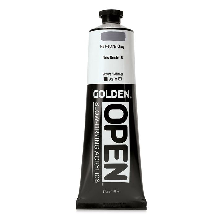 Akrilna boja GOLDEN OPEN Slow-Drying 148 ml – 7445 N5 Neutralna siva