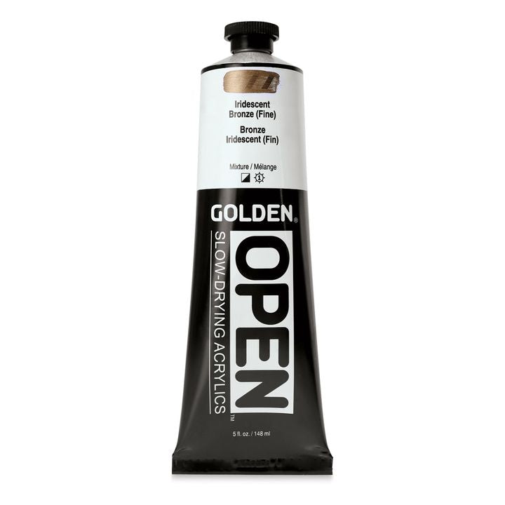 Akrilna boja GOLDEN OPEN Slow-Drying Iridescent 148 ml – 7481 Brončana fina