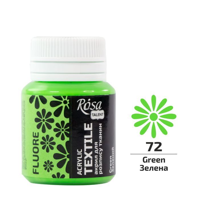 Akrilna boja za tekstil ROSA TALENT fluorescentna 20 ml – zelena