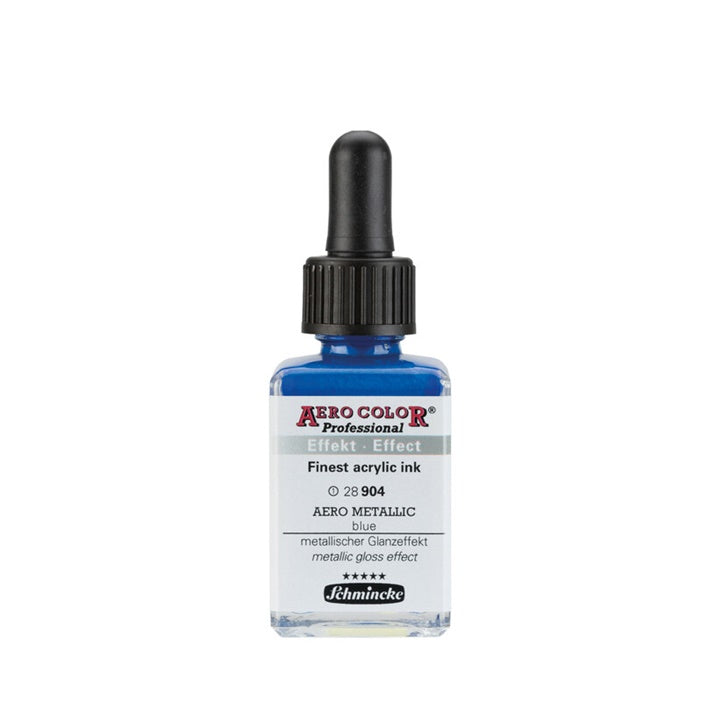 Akrilna tinta Schmincke AERO COLOR Professional Effect 28 ml – 904 AERO METALLIC plava