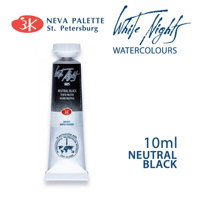 Akvarele White Nights 10 ml | izaberite nijansu - Neutralno crna