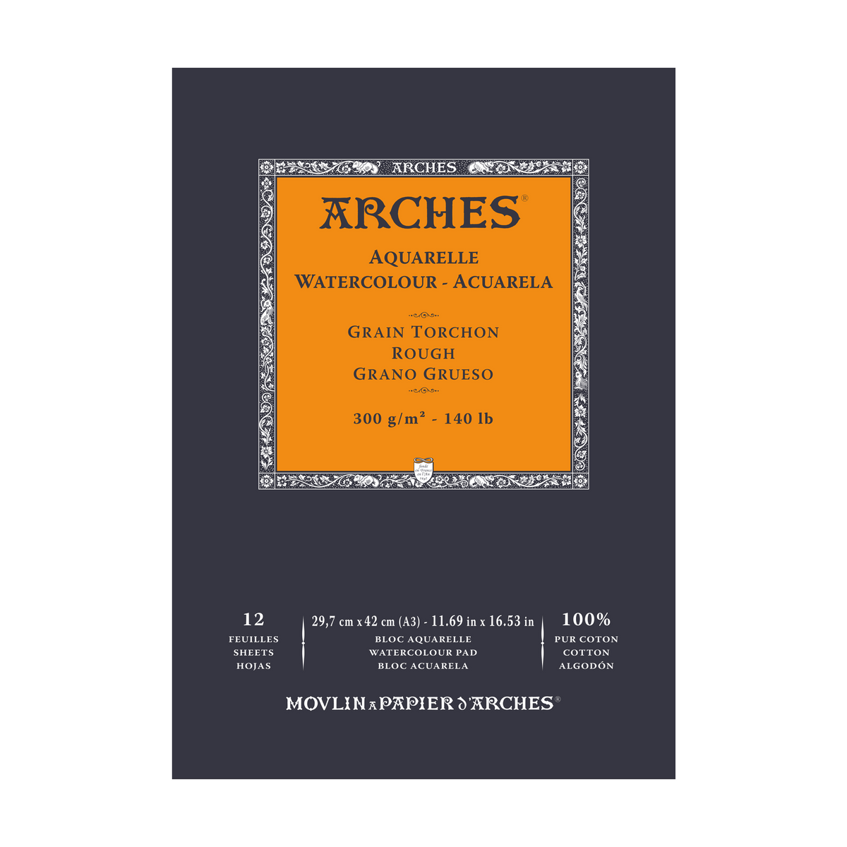 Akvarelni blok ARCHES Aquarelle gruba struktura prirodno bijeli 300 g/m² – 12 listova
