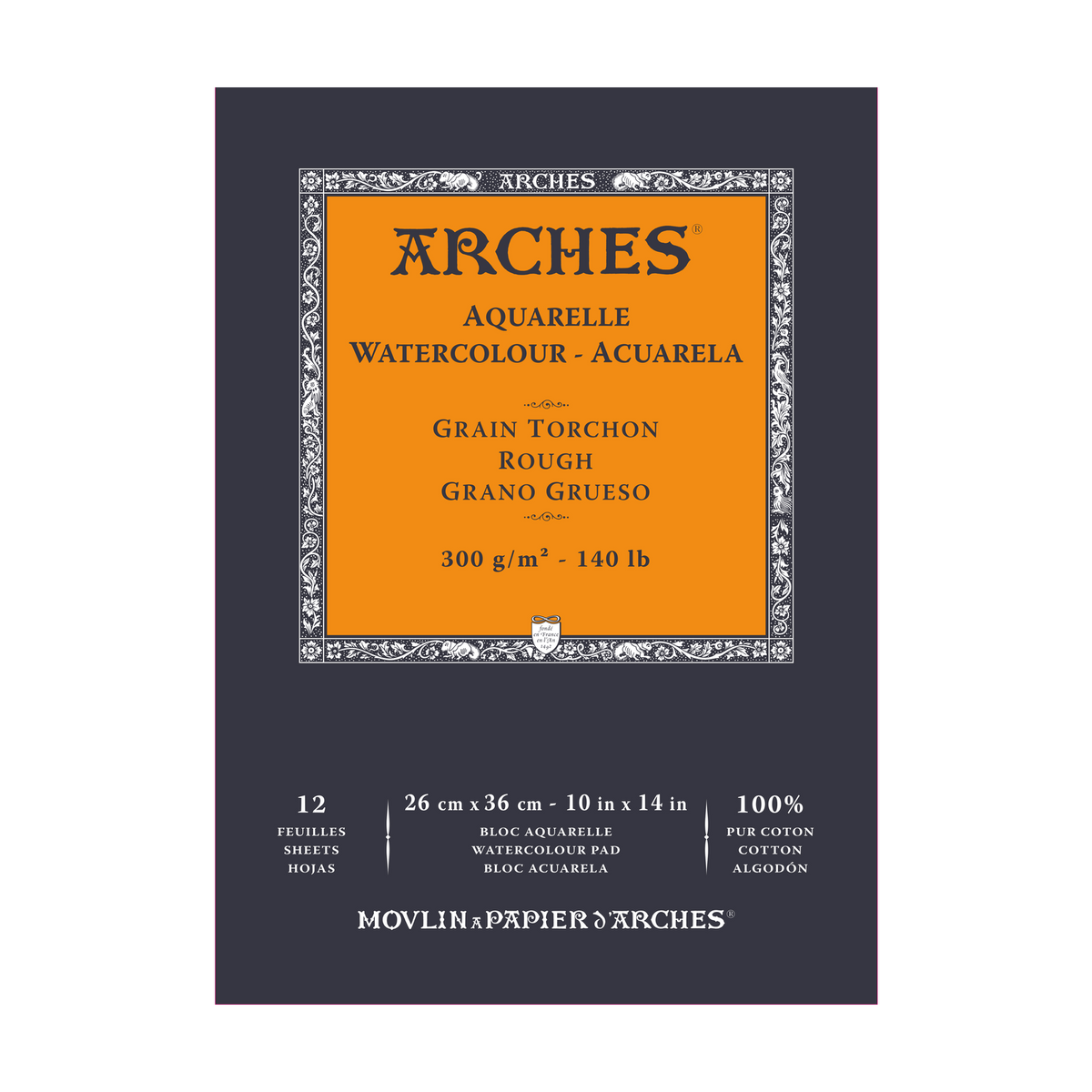 Akvarelni blok ARCHES Aquarelle gruba struktura prirodno bijeli 300 g/m² – 12 listova