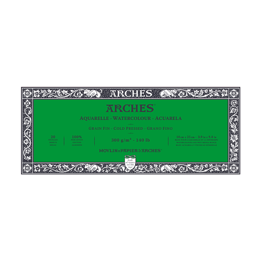 Akvarelni blok ARCHES CP prirodno bijela 300 g/m² – 20 listova