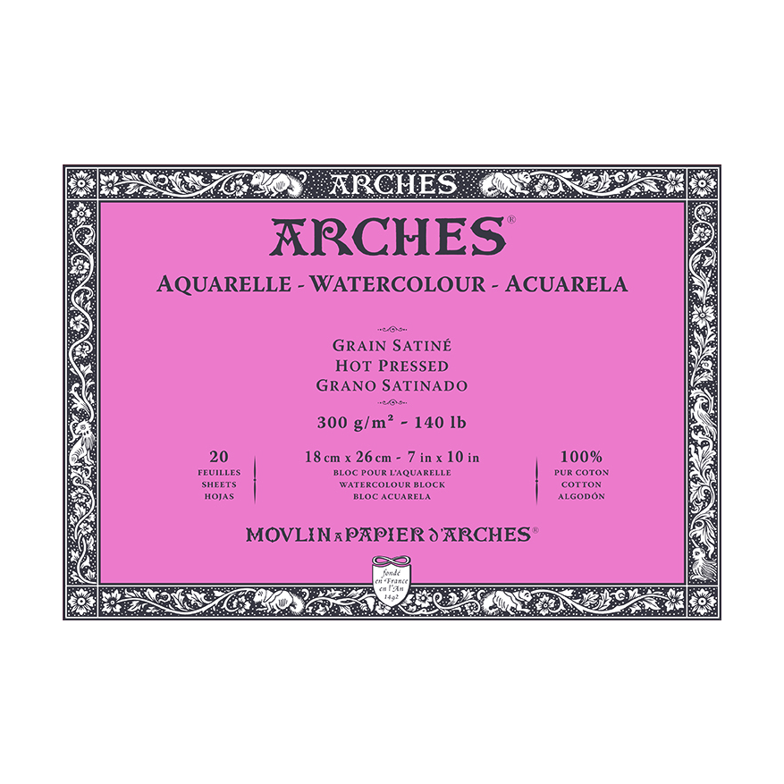 Akvarelni blok ARCHES HP prirodno bijela 300 g/m² – 20 listova