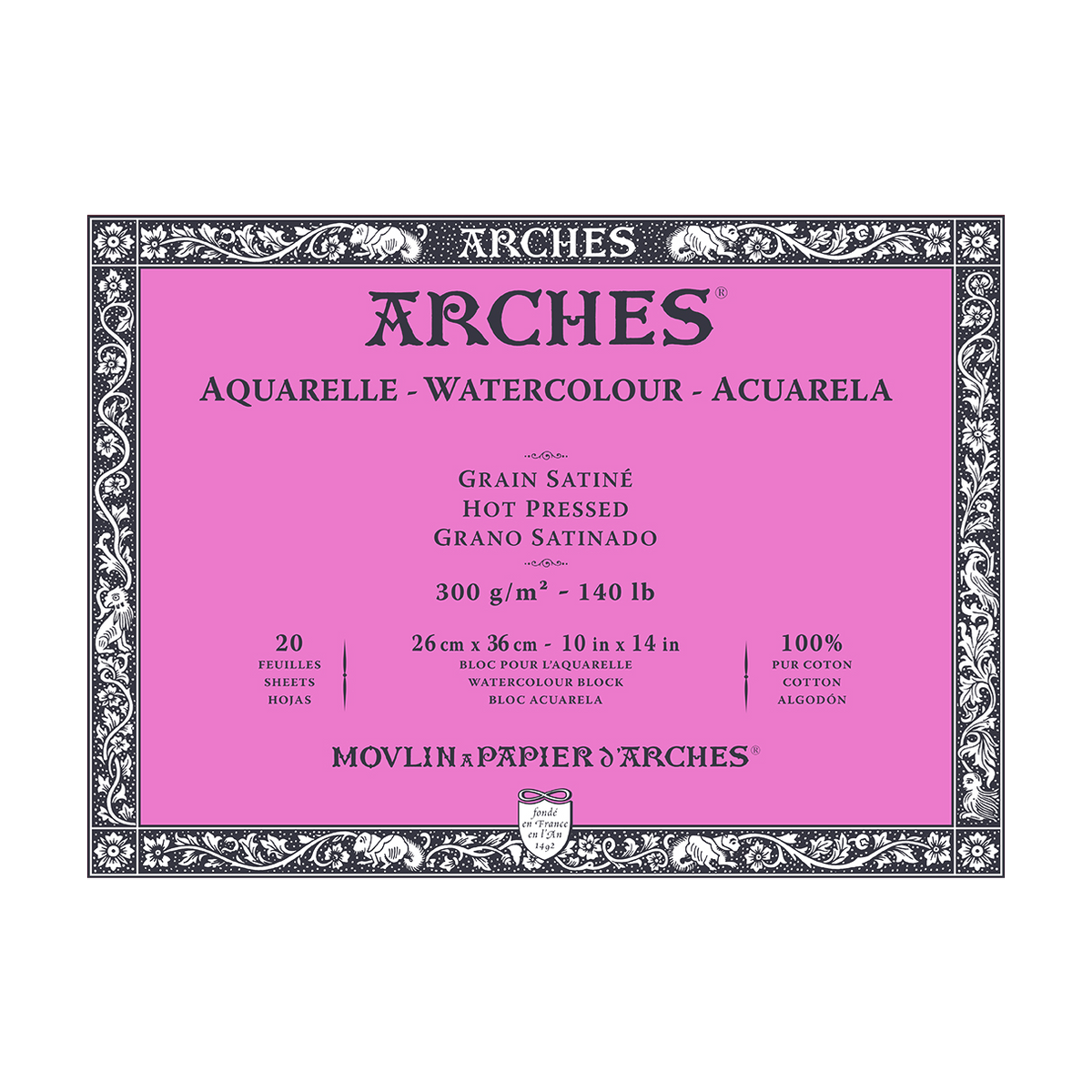 Akvarelni blok ARCHES HP prirodno bijela 300 g/m² – 20 listova
