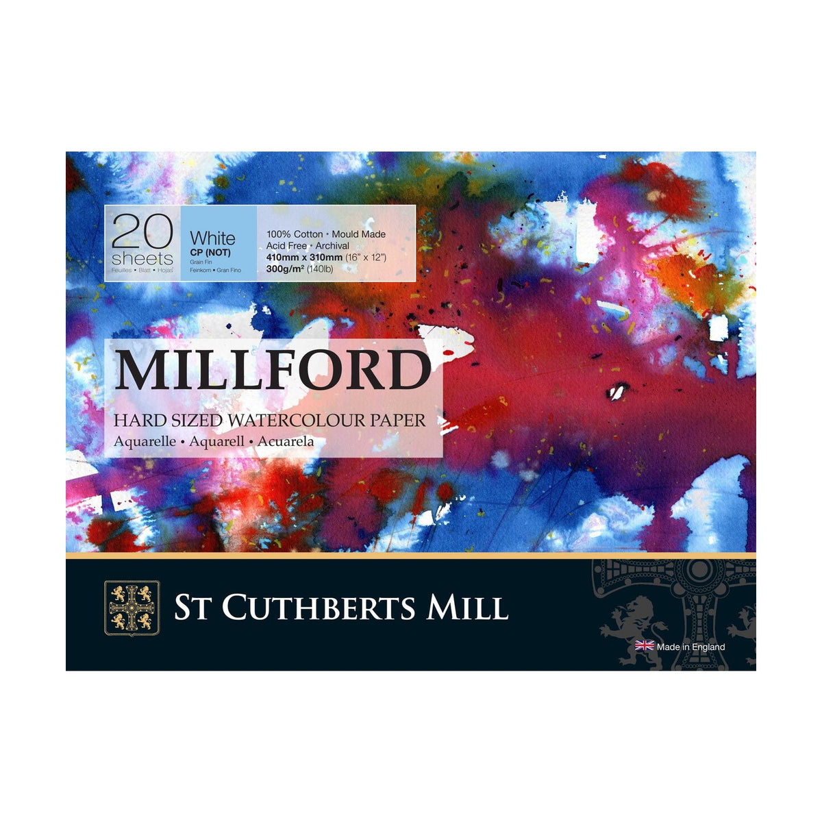 Akvarelni blok CANSON St Cuthberts Millford fino zrno 300 g 20 listova – 31 do 41 cm
