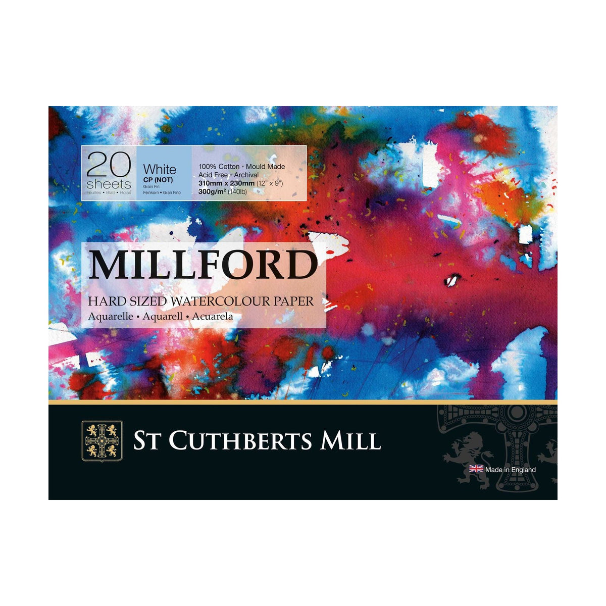 Akvarelni blok CANSON St Cuthberts Millford fino zrno 300 g 20 listova – 31 do 41 cm