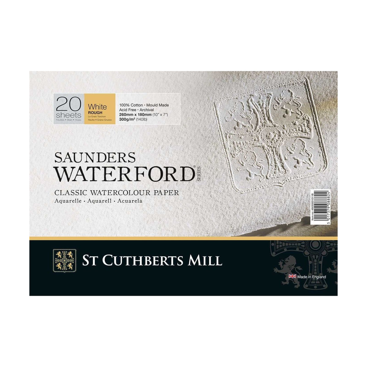 Akvarelni blok CANSON St Cuthberts Saunders Waterford Rough 300 g/m² 26 – 51 cm - 20 listova