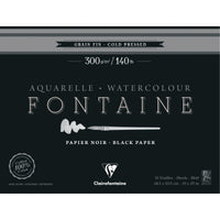 Akvarelni blok CLAIREFONTAINE Fontaine CP crni 300 g/m2 48,3 x 63,5 cm - 12 listova