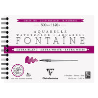 Akvarelni blok CLAIREFONTAINE Fontaine CP ekstra bijeli 300 g 18 x 24 cm - 12 listova