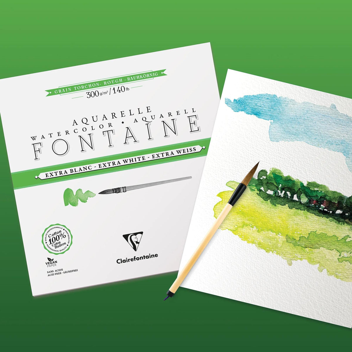 Akvarelni blok Clairefontaine Fontaine ekstra bijeli 300 g/m² 18 x 24 cm - 12 listova