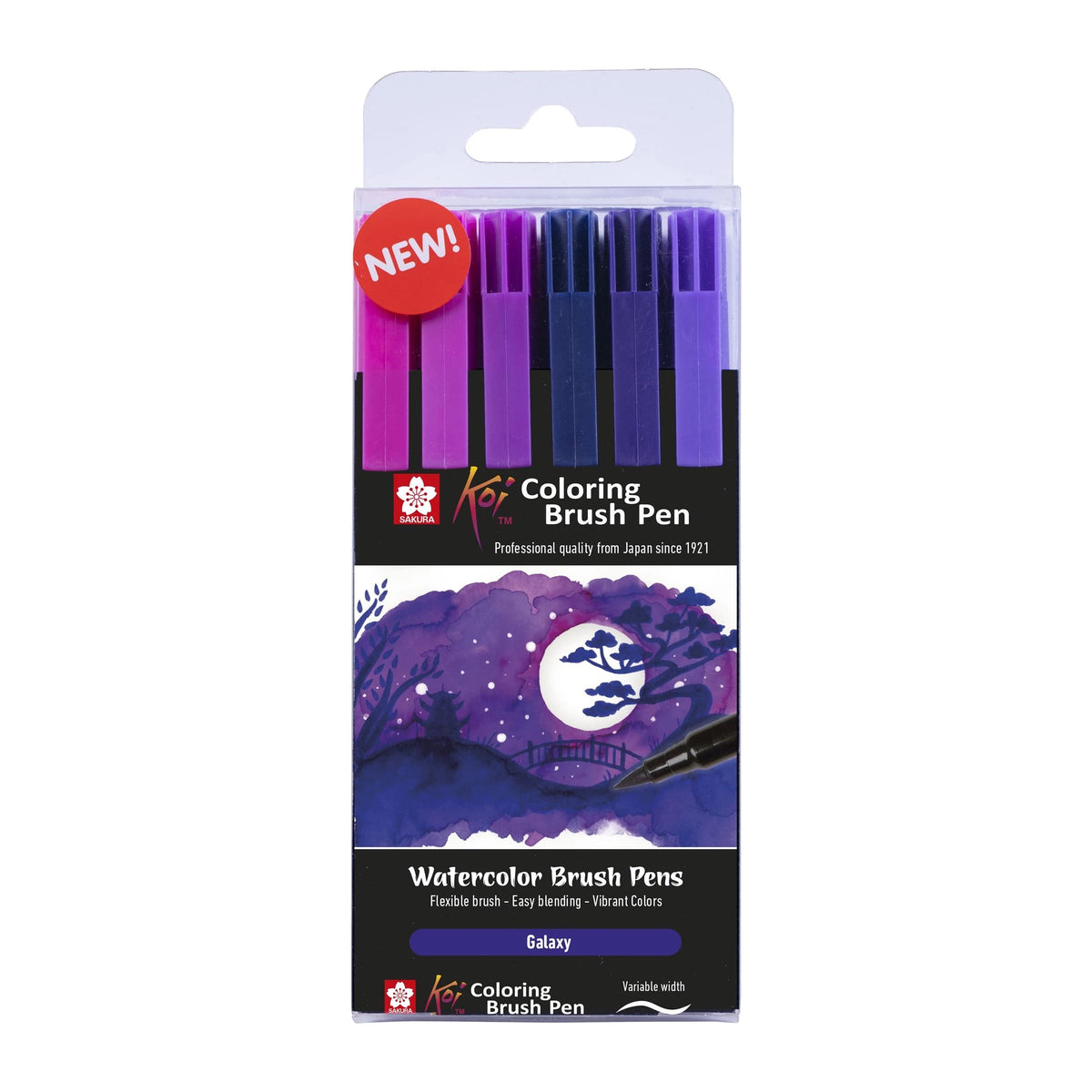 Akvarelni flomasteri s kistom SAKURA Koi Galaxy / set od 6 kom
