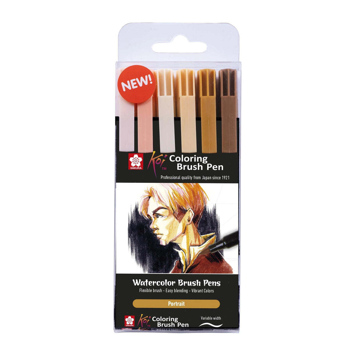 Akvarelni kist flomasteri Sakura Koi Portret / set od 6 kom