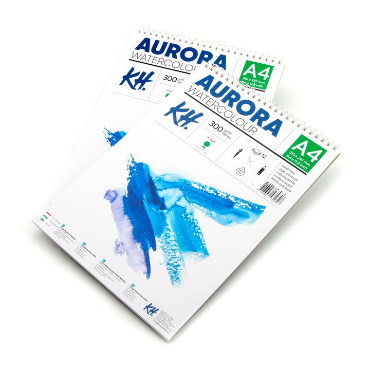 Akvarelový blok AURORA rough so špirálou - 12 listový | rôzne formáty — obrázok 3